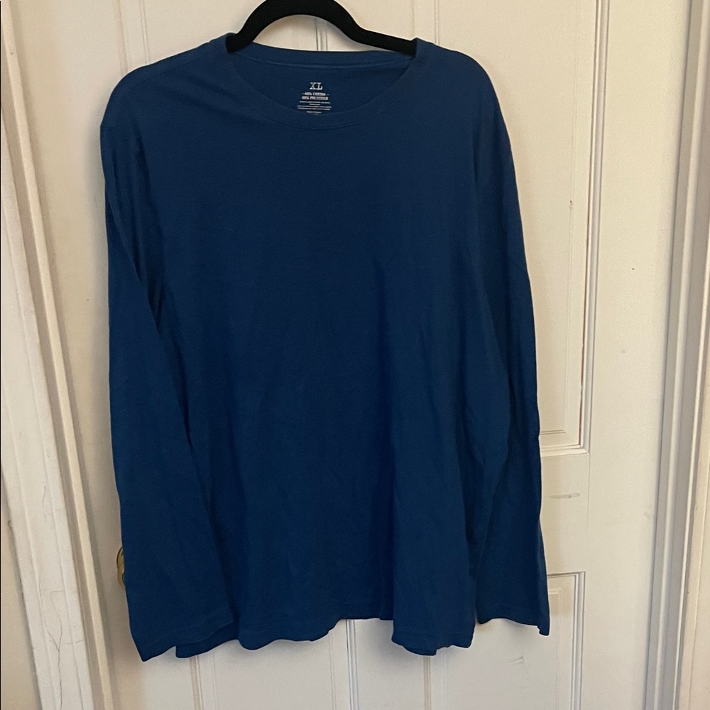 Men's Long Sleeve Crewneck Shirt - Blue